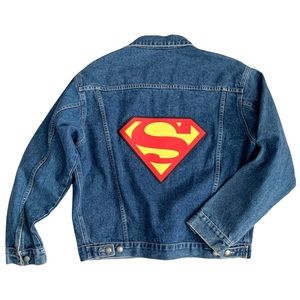 Vintage 1999 Warner Bros Studio Store Men’s Superman DC Comics Denim Jean Jacket